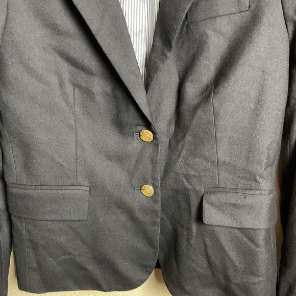 J. Crew Womens 6 Navy Blue Wool Blend Schoolboy Blazer Career Professional - Picture 2 of 6